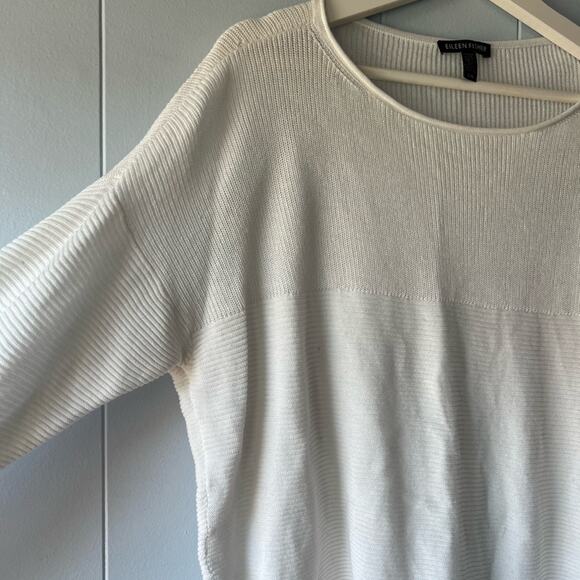 Eileen fisher textured pullover sweater in bone tencel - Picture 2 of 6